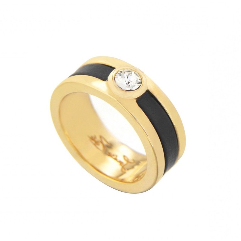 Bague plaqué or, cristal de Swarovski® Louise Zoé, Chanko noir Bague plaqué or, cristal de Swarovski® Louise Zoé, Chanko noir