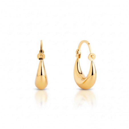 Boucles d'oreilles berceau, créoles Lumni - or massif brillant,
