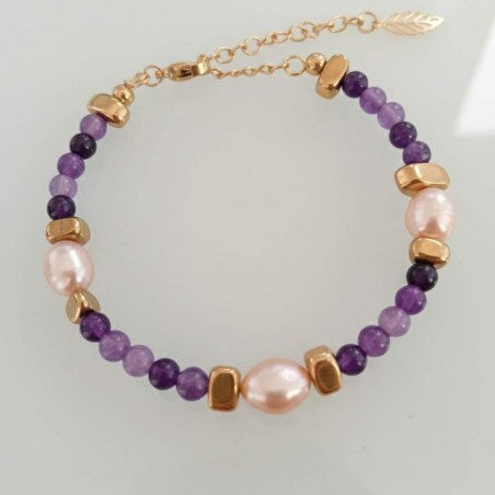 Bracelet Murmure d'améthyste - L'étreinte sensuelle de Crealyn