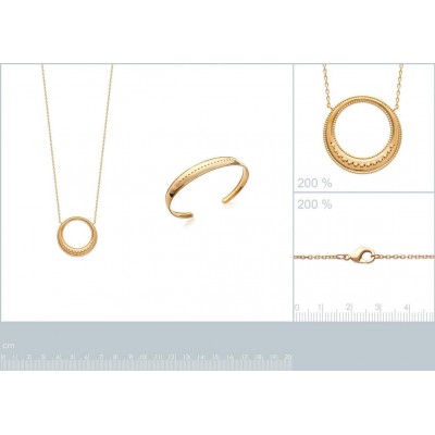 détails de la parure de bijoux Apolline en plaqué or