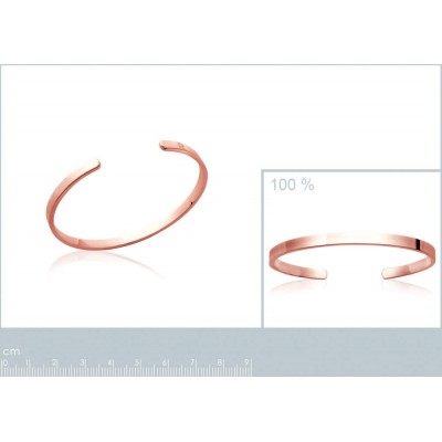 Bracelet jonc Aurore plaqué or rose en détail, bijou fin et élégant, éclat doux