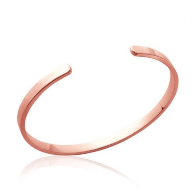 Bracelet jonc Aurore en plaqué or rose, design fin et lisse, diamètre 56mm, sur fond blanc