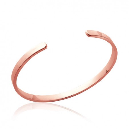 Bracelet jonc Aurore en plaqué or rose, design fin et lisse, diamètre 56mm, sur fond blanc