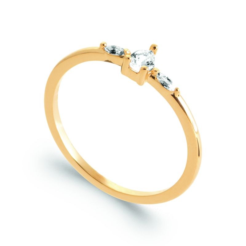 bague fine zircon et plaqué or pour femme