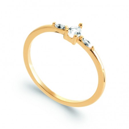 bague fine zircon et plaqué or pour femme
