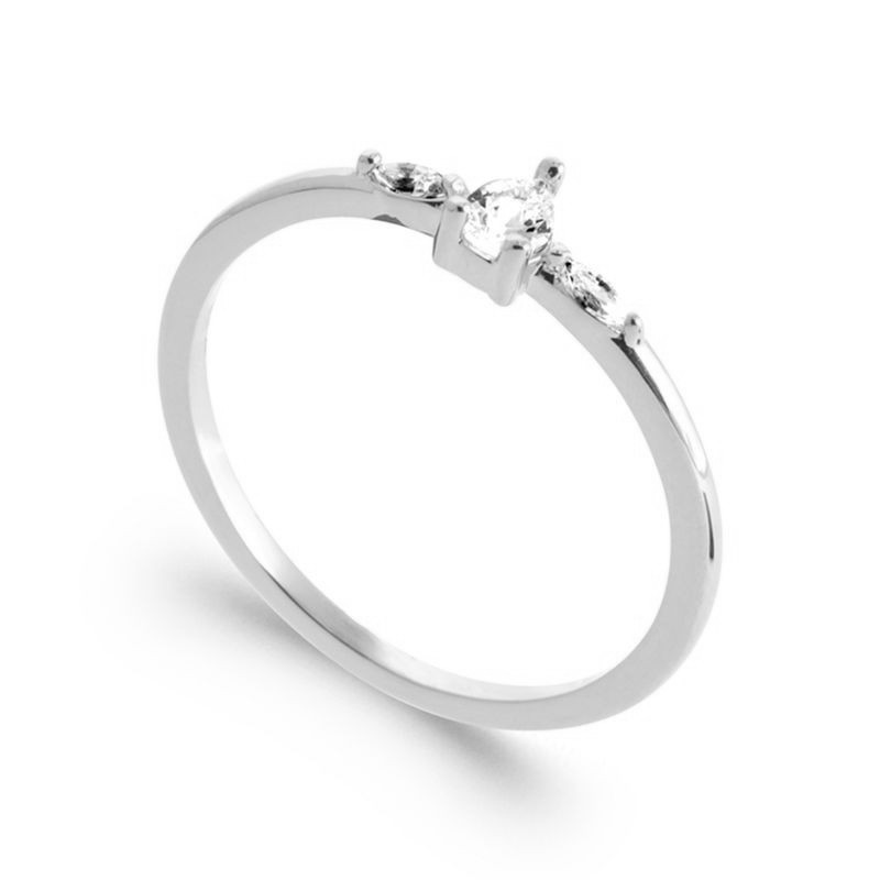 bague fine zircon et argent 925 millièmes pour femme