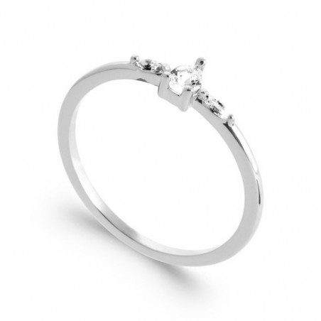 bague fine zircon et argent 925 millièmes pour femme