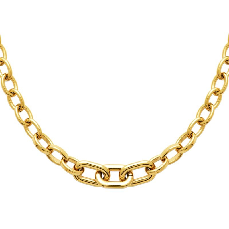 Collier Oversize en Acier PVD Doré - Sygma