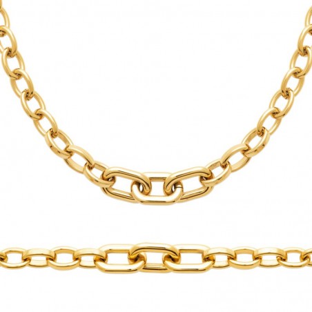 Parure « Sygma » — Collier + Bracelet oversize en acier inoxydable PVD doré