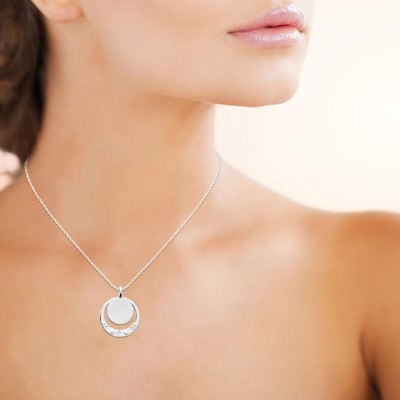 collier astro, lune, soleil en argent massif, pour femme