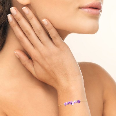 bracelet améthyste porté