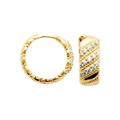 vu de profil créoles plaqué or brillantes