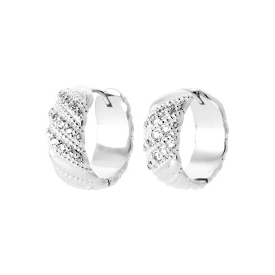 Créoles Éclat - Boucles d'oreilles argent & oxyde de zirconium