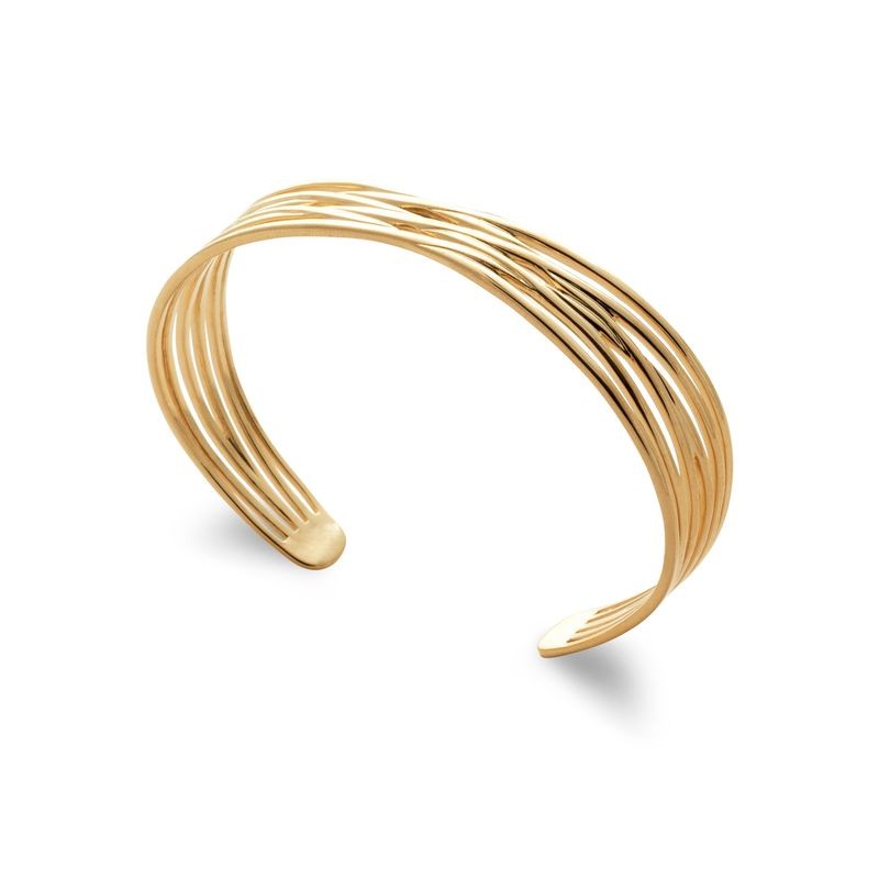 Bracelet rigide original en plaqué or jaune - Frya