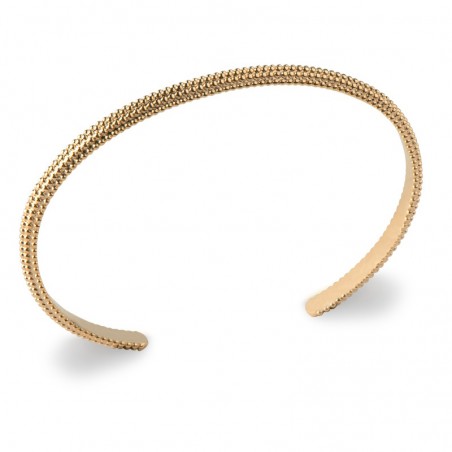 Bracelet jonc rigide, motif tressé en plaqué or pour femme - Naoma