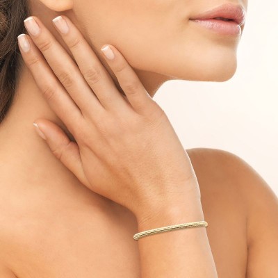 fin bracelet rigide en plaqué or 18 carats