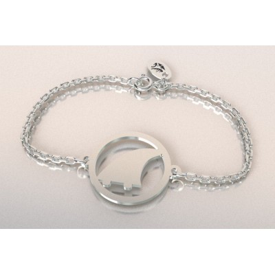 Bracelet thème Surf en argent pour femme - Aileron - Lyn&Or Bijoux
