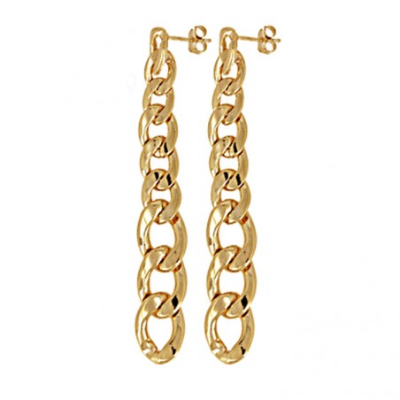 Boucles d’oreilles longues en plaqué or Solana, maille chaîne brillante, longueur 5.5 cm Boucles d’oreilles longues en plaqué or Solana, maille chaîne brillante, longueur 5.5 cm