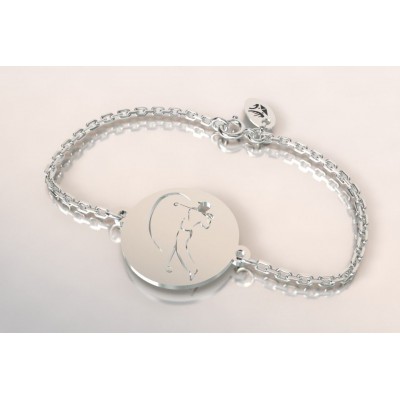 Bracelet de créateur en argent pour femme - Golfeur Stylisé - Lyn&Or Bijoux
