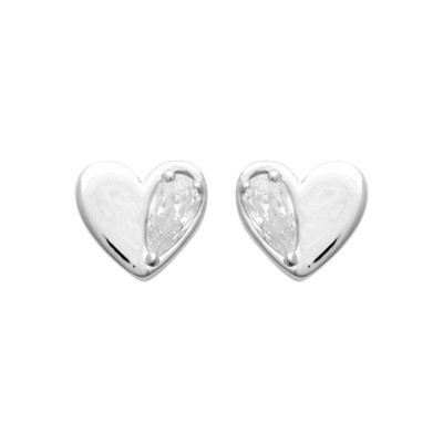 Puces d'oreilles Altea - Cœur raffiné en argent 925 & zircon