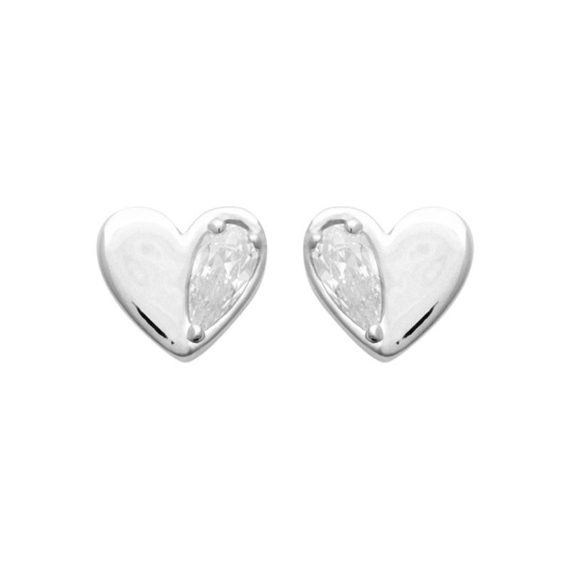 Puces d'oreilles Altea - Cœur raffiné en argent 925 & zircon
