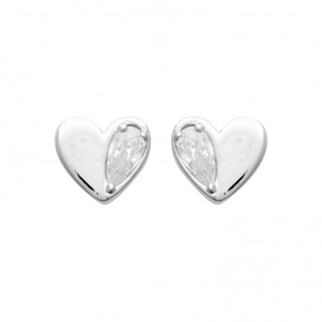 Puces d'oreilles Altea - Cœur raffiné en argent 925 & zircon