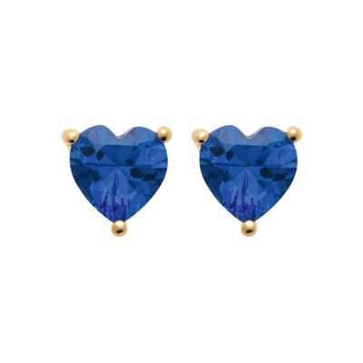 Boucles d’oreilles puces cœur bleu - Ely