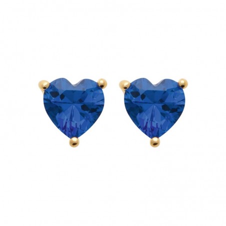 Boucles d’oreilles puces cœur bleu - Ely