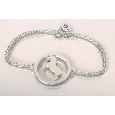 Bracelet de créateur en argent pour femme - Cheval cabré - Lyn&Or Bijoux