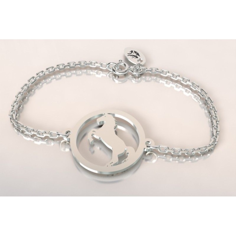 Bracelet créateur original cheval cabré en argent 925 Bracelet créateur original cheval cabré en argent 925