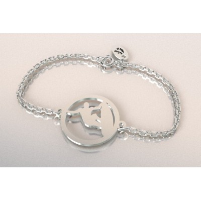 Bracelet de créateur pour femme en argent rhodié - Surfeur - Lyn&Or Bijoux