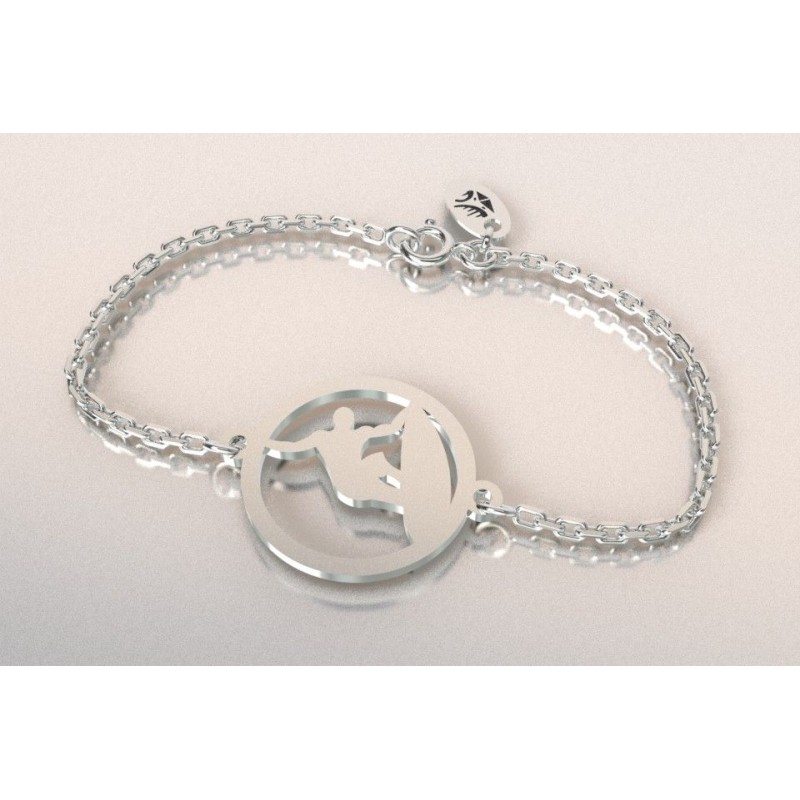 Bracelet créateur original pour femme et homme Surfeur en argent Bracelet créateur original pour femme et homme Surfeur en argent