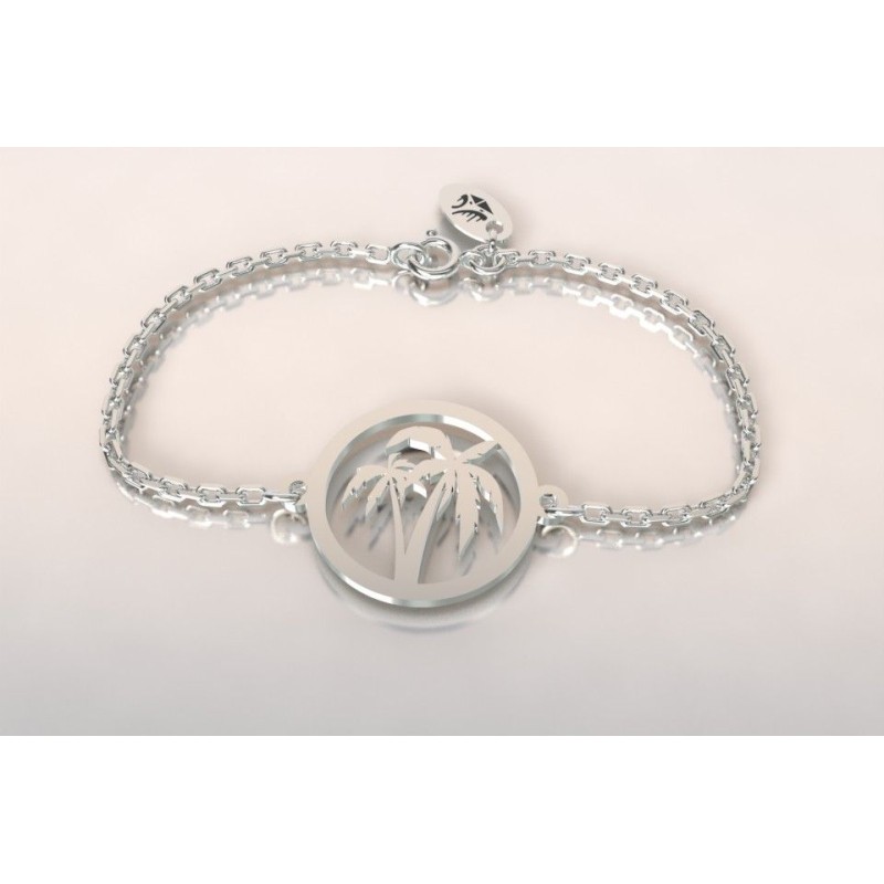 Bracelet créateur original pour femme et homme cocotier en argent Bracelet créateur original pour femme et homme cocotier en argent