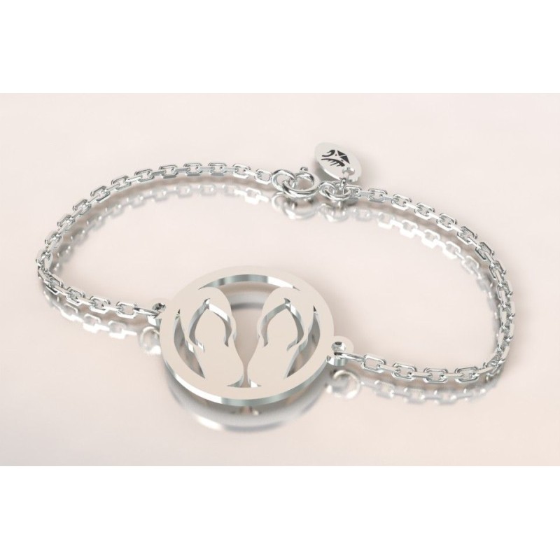 Bracelet créateur pour femme et homme Paire de tongues en argent Bracelet créateur pour femme et homme Paire de tongues en argent