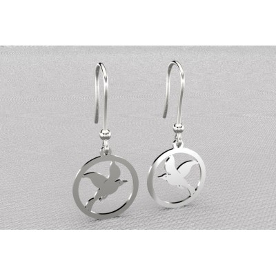 boucles d'oreilles créateur en argent pour femme - Mouette - Lyn&Or Bijoux