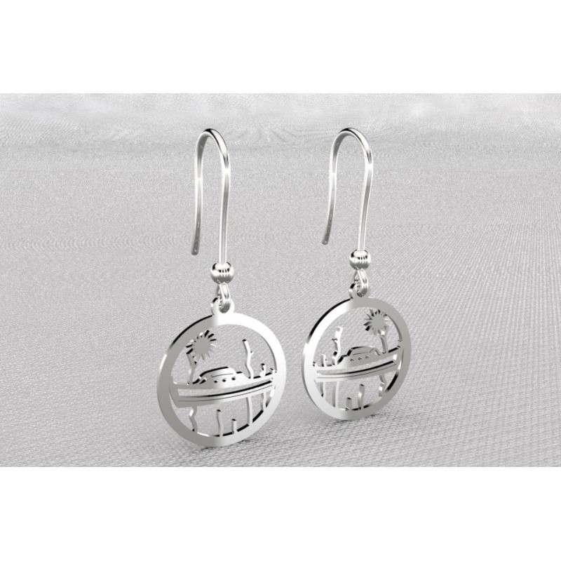 Boucles d'oreilles créateur pour femme en argent, Pinasse Boucles d'oreilles créateur pour femme en argent, Pinasse
