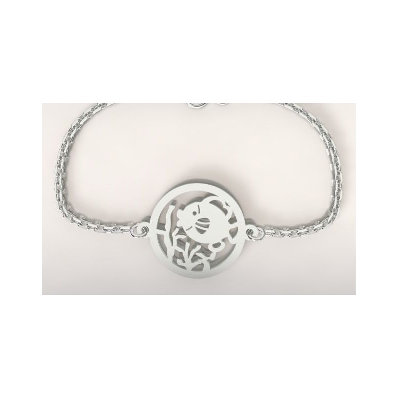 Bracelet créateur pour femme et homme poisson corail en argent Bracelet créateur pour femme et homme poisson corail en argent