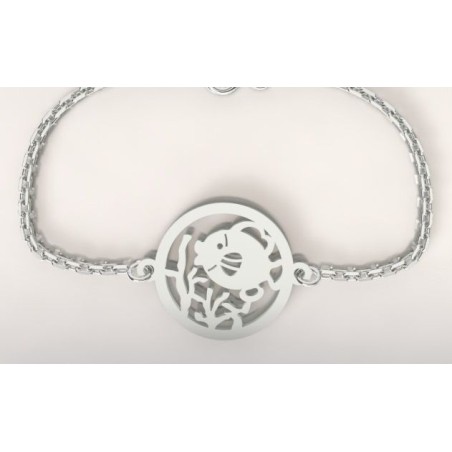 Bracelet en argent, pour femme - Poisson Corail - Lyn&Or Bijoux