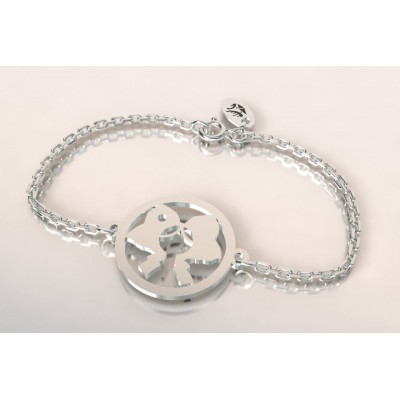 Bracelet créateur en argent pour femme - Coiffe alsacienne - Lyn&Or Bijoux