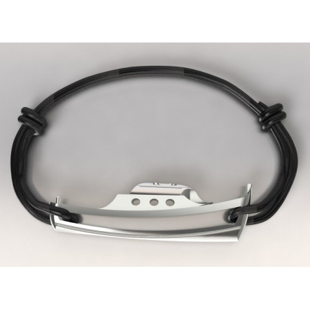 Bracelet Bateau en argent et cordon coloré par CabaneTchanque Bracelet Bateau en argent et cordon coloré par CabaneTchanque