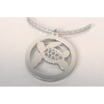 Collier de créateur en argent femme - Tortue - Lyn&Or Bijoux