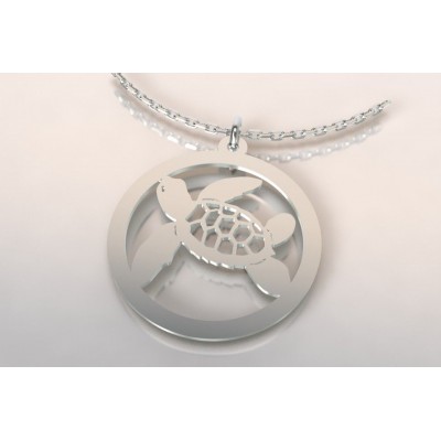 Collier de créateur en argent femme - Tortue - Lyn&Or Bijoux