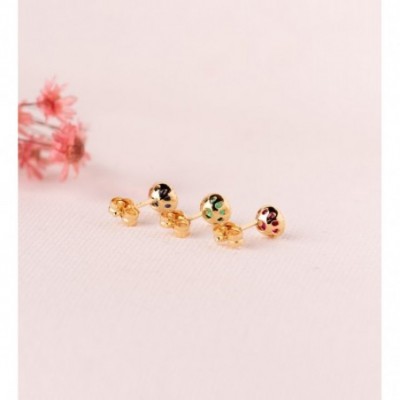 pierre bleue boucles d'oreilles femme en or