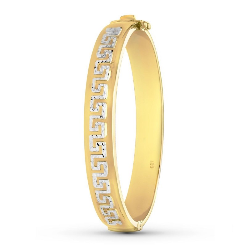 Bijou de luxe bracelet jonc Hélène or jaune et blanc 10 mm