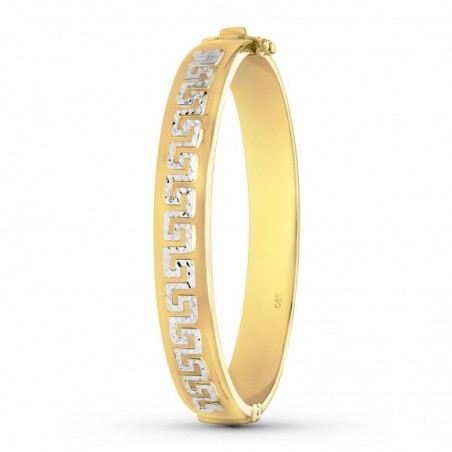 Bijou de luxe bracelet jonc Hélène or jaune et blanc 10 mm