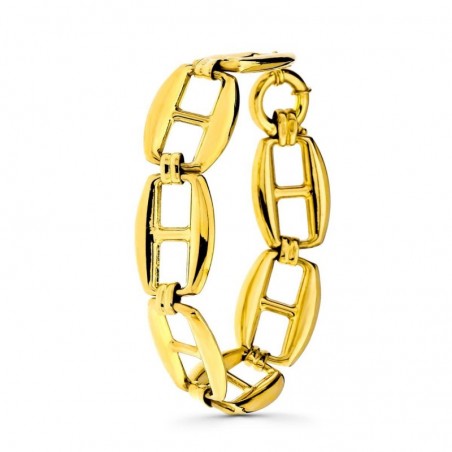 Bracelet gourmette large maille marine avec fermoir bouée – intemporel luxe féminine