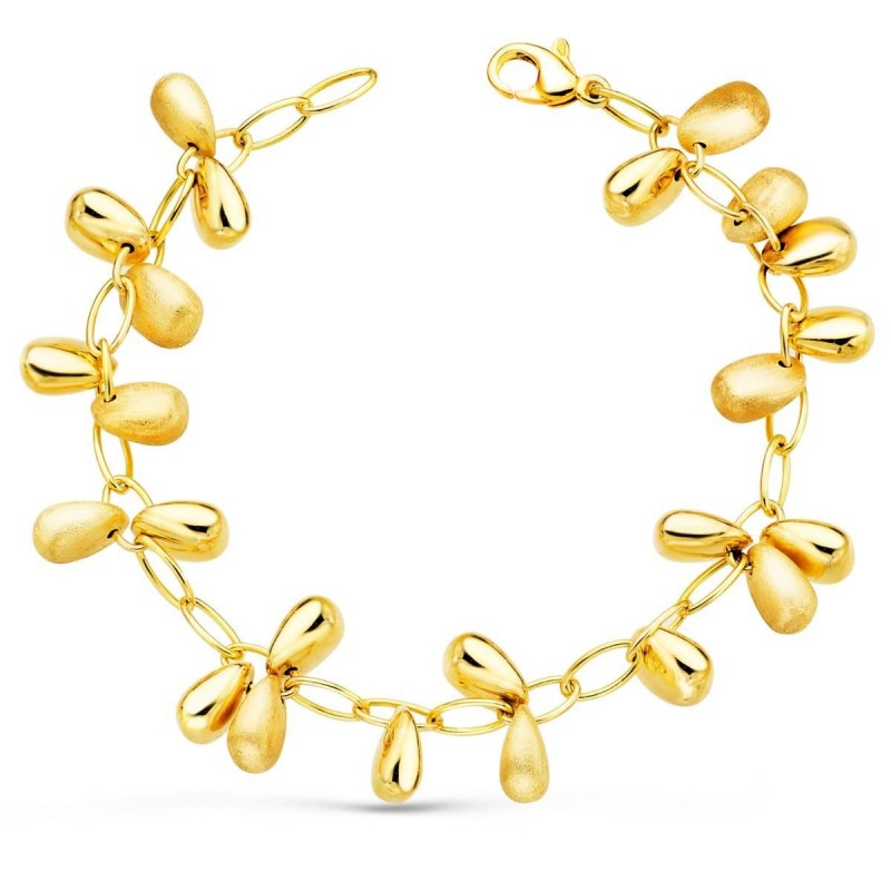 Bijou luxe femme bracelet couture or jaune maillons fins ovales