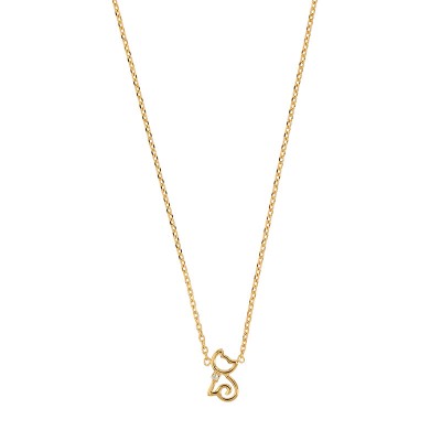 Collier chat en plaqué or pour fillette enfant