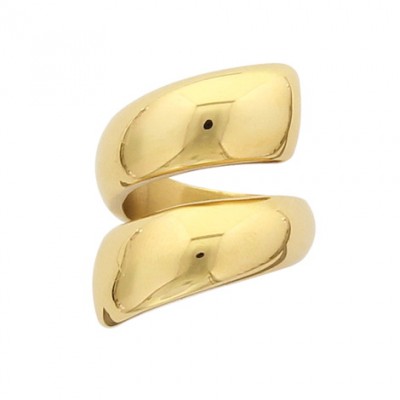 grosse Bague large pour femme en acier doré 316L inoxydable - LLumina