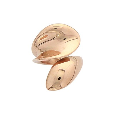 Grosse bague en acier doré rose 316L - Ambra